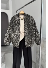 İçi Kapitone Leopar Bomber Mont Leopar