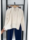 İçinden Body Detaylı Hırka Krem