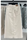 Two Pocket Front Slit Denim Skirt
