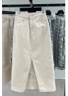 Two Pocket Front Slit Denim Skirt