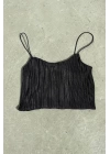 Pleated Crop with Rope Strap