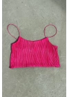 Pleated Crop with Rope Strap