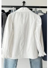 İşlemeli Vintage Gömlek Beyaz