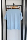 Kalp Detay İşleme T-Shirt Bebe Mavi