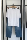 Kalp Detay İşleme T-Shirt Beyaz