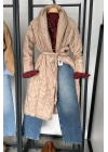 Kapitone Uzun Bağlamalı Mont Bej