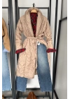 Kapitone Uzun Bağlamalı Mont Bej
