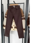 Kaplamalı Boyfit Jean Acı Kahve
