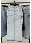 Denim Skirt with Cargo Pockets
