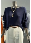 Boat Neck Plain Thin Knitwear