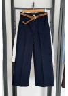 Kemerli Denim Lacivert