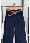 Kemerli Denim Lacivert