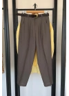Kemerli Keten Pantolon Gri