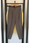 Kemerli Keten Pantolon Gri