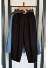 Kemerli Keten Pantolon Siyah