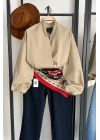 Kruvaze Kısa Bomber Mont Haki