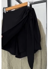 Kruvaze Pensli Şort Etek Siyah