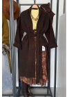 Kuşaklı Oversize Hırka Kahverengi