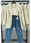 Padded Blazer Striped Jacket