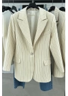 Padded Blazer Striped Jacket