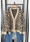 Leopar Desen Hırka Taş