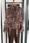 Leopar Desen Şifon Bluz Leopar