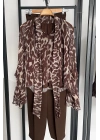 Leopar Desen Şifon Bluz Leopar