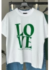 Love Yazılı T-shirt Yeşil