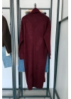 Önü Açık Şal Yaka Hırka Bordo