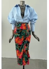 Frilled Floral Skirt