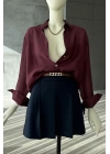 Organze Kumaş Modal Gömlek Bordo