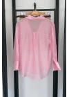 Organze Kumaş Modal Gömlek Pembe