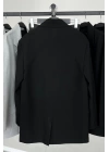 Oversize Çift Düğmeli Blazer Ceket Siyah