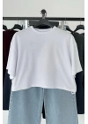 Oversize Crop Tshirt Beyaz