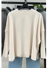 Oversize Düz Kazak Krem