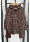 Oversize Ekose Gömlek Koyu Tarçın