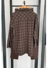 Oversize Ekose Gömlek Koyu Tarçın