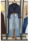 Oversize Ekose Gömlek Lacivert