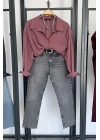 Oversize Gömlek Mürdüm