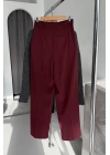 Palazzo Fabric Trousers Bordo