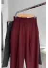 Palazzo Fabric Trousers Bordo