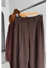 Palazzo Fabric Trousers Kahverengi