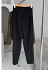 Palazzo Fabric Trousers Siyah