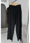 Palazzo Fabric Trousers Siyah