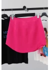 Pleated Mini Satin Skirt