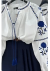 Pleated Navy Blue Short Skirt