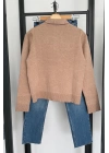 Polo Yaka 3 Düğmeli Kazak Camel