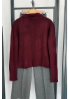 Polo Yaka Hırka Bordo