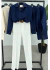 Polo Yaka Triko Hırka Lacivert
