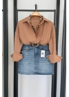 Premıum Denim Etek Mavi